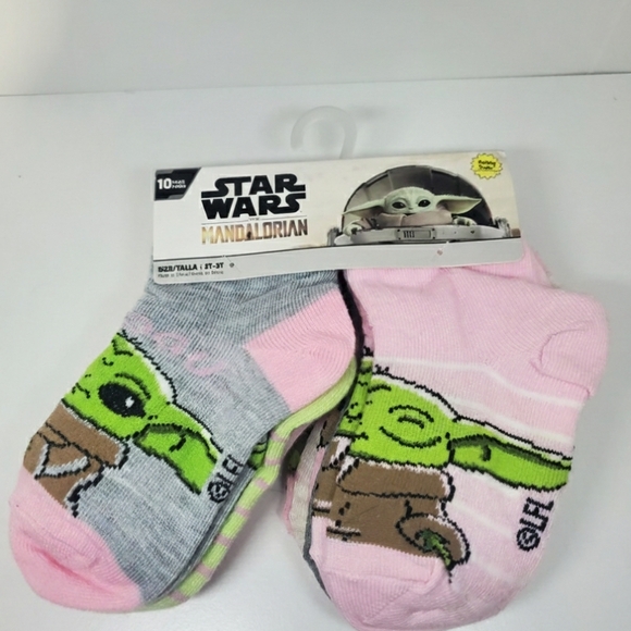 Star Wars Other - Star Wars Mandalorian Pink and Gray Baby Yoda Socks